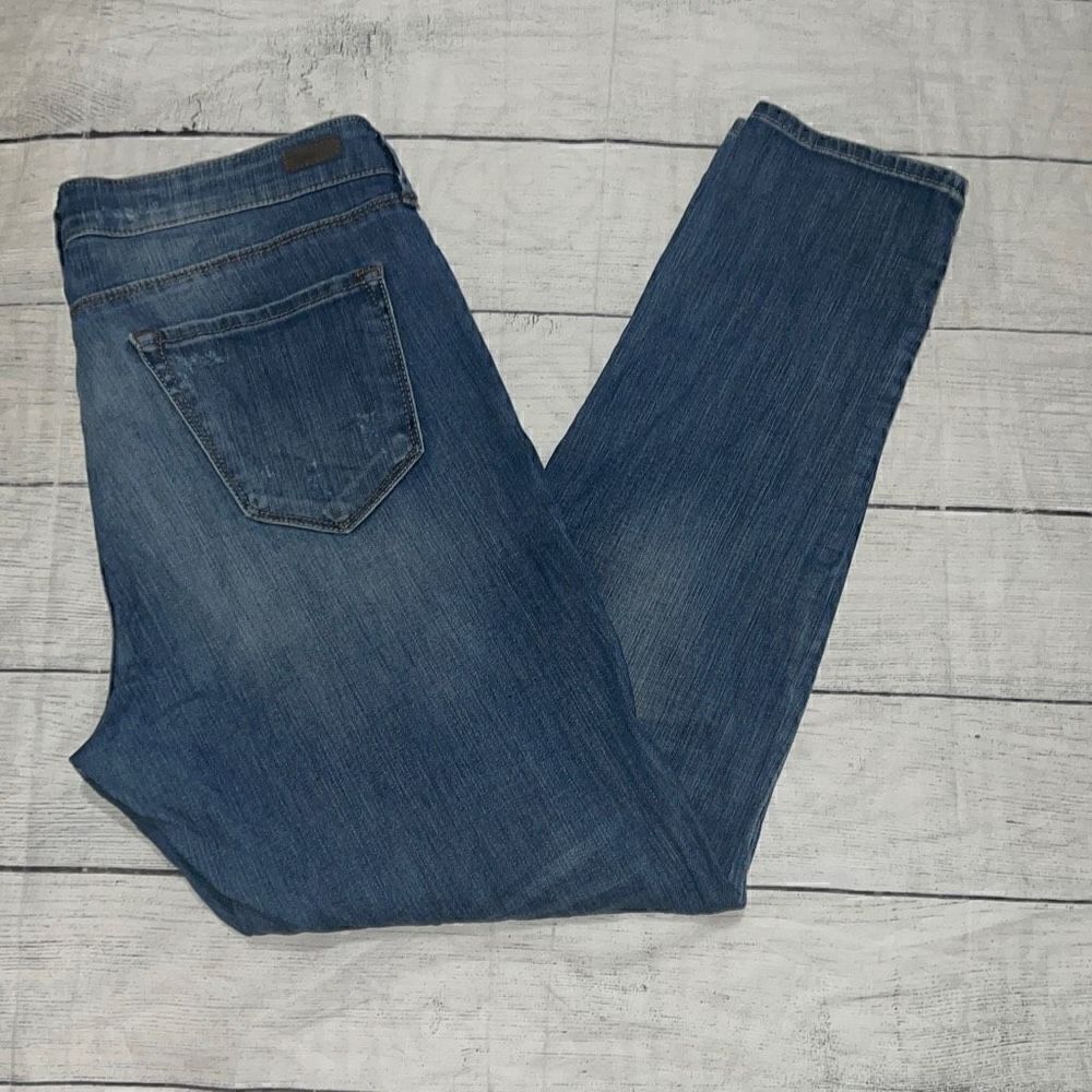 Kut From the Kloth Brigitte Ankle Skinny Distressed Denim Jean Medium Wash sz 14